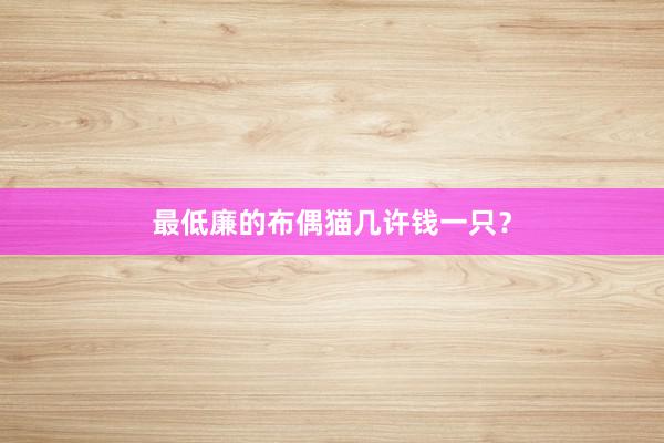 最低廉的布偶猫几许钱一只？