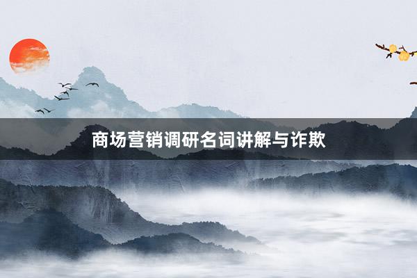 商场营销调研名词讲解与诈欺